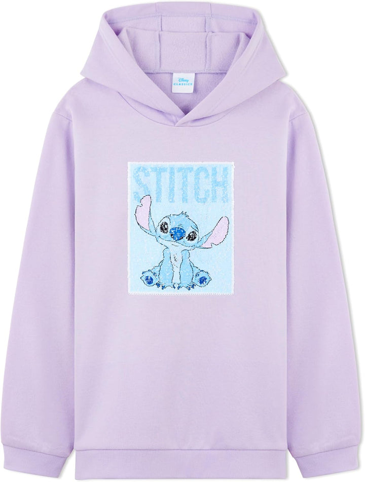 Disney Stitch Pullover Mädchen, Jungen & Teens, Atmungsaktiv Kinder Hoodie Kuschelig mit Wendbarem P