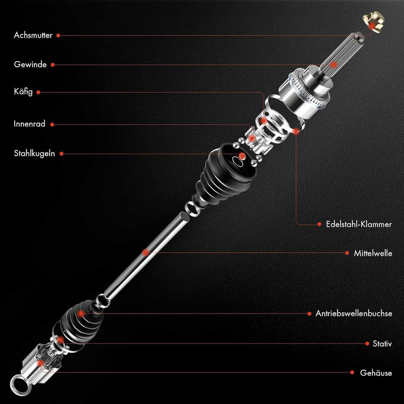 Frankberg 1x Antriebswelle Vorne Links Kompatibel mit Forfour 454 1.1L 1.3L 2004-2006 Replace