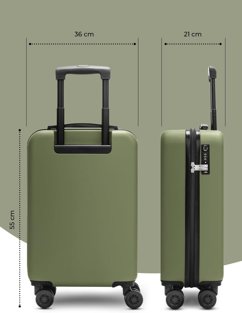 REDOLZ kleiner Hartschalen Kabinen-Koffer | Cabin-Trolley 36 x 21 x 55 cm aus hochwertigem ABS Mater