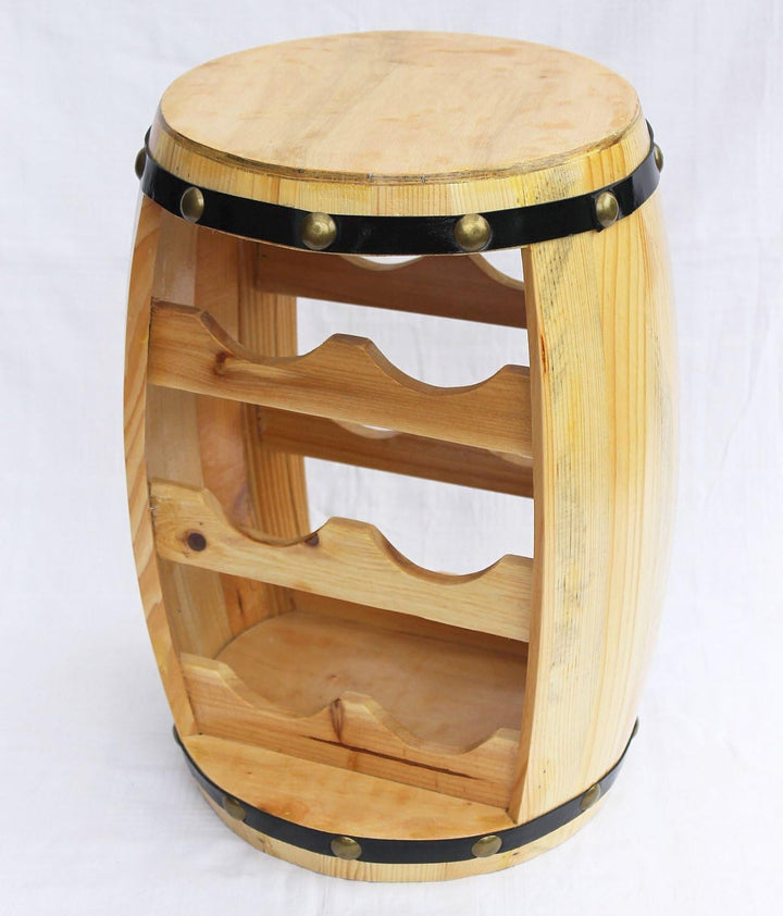 DanDiBo Weinregal Holz Weinfass Fass 42 cm Nr.1511 Flaschenständer Regal Naturlack