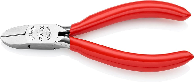 Knipex Elektronik-Seitenschneider mit Kunststoff überzogen 130 mm 77 01 130 runder Kopf, mit Facette