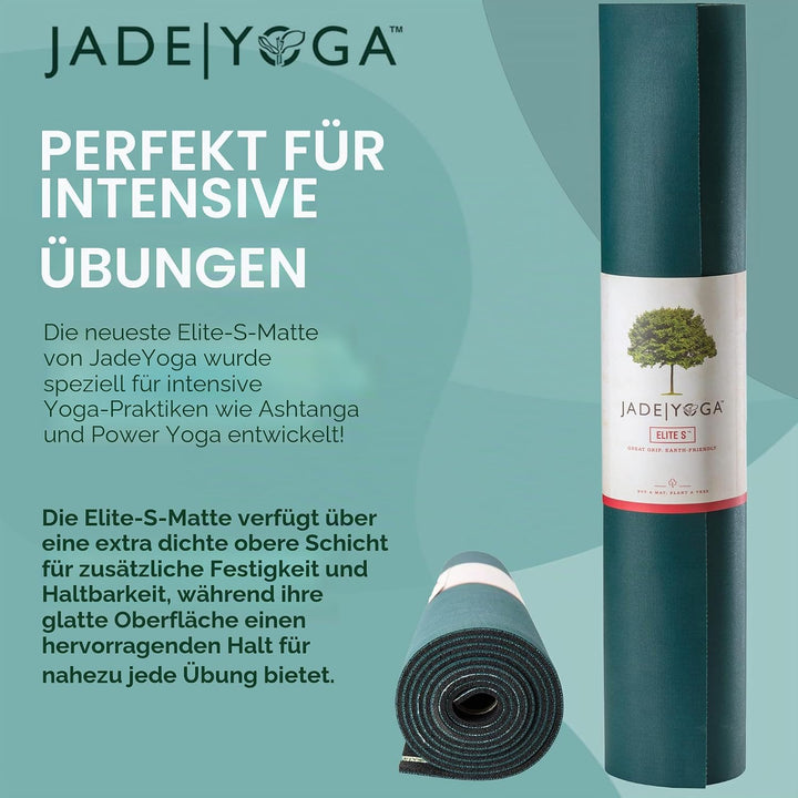 JadeYoga Elite S 180,3 cm Zoll Yoga Matte waldgrün / schwarz, waldgrün / schwarz