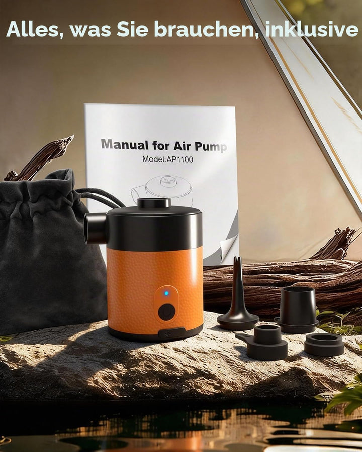 Mojimdo Mini Elektrische Luftpumpe Akku 4000 mAh – Tragbare Pumpe, 5000 Pa, 450 L/Min, Kabellos, 2-i