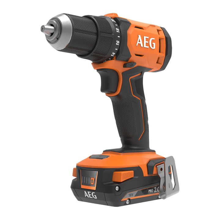 AEG 18 V Pro18V Akku-Bohrschrauber, BS18G4-202C, Drehmoment 60 Nm, inkl. 2 x 18 V 2,0 Ah Akkus und L