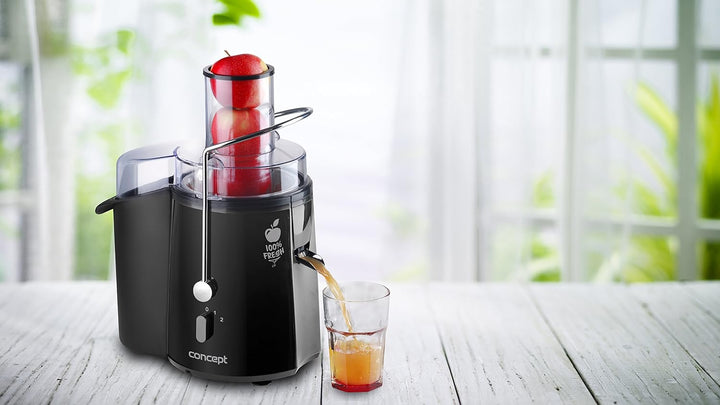 CONCEPT Hausgeräte LO7027 Entsafter Fresh mit XXL einfüllöffnung, 7,2 cm und zwei schaltstufen, 16 8