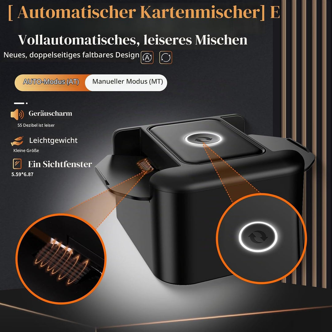 M5 Wiederaufladbar Automatischer Kartenmischer 1-2 Deck, Geräuscharm Elektrische Mischmaschine Karte
