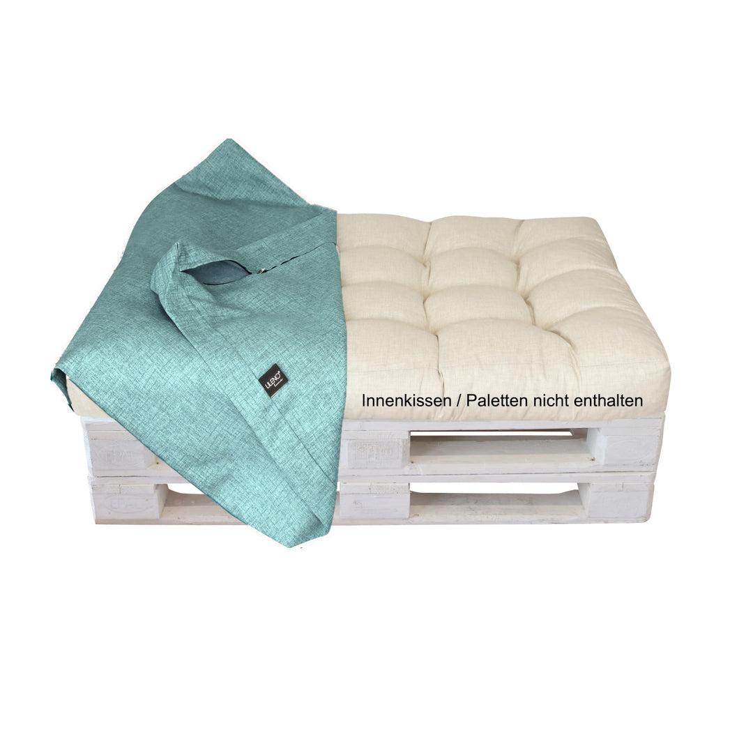 LILENO HOME Palettenkissen Bezug Creme - Ersatzbezug für Sitzteil 120 x 80 x 16-20 cm - Polster Bezu
