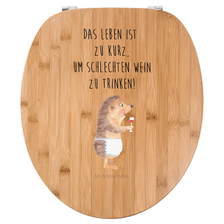 Mr. & Mrs. Panda Motiv WC Sitz Igel mit Wein - Geschenk, Toilette, Tiermotive, Klobrille, Geschenk W