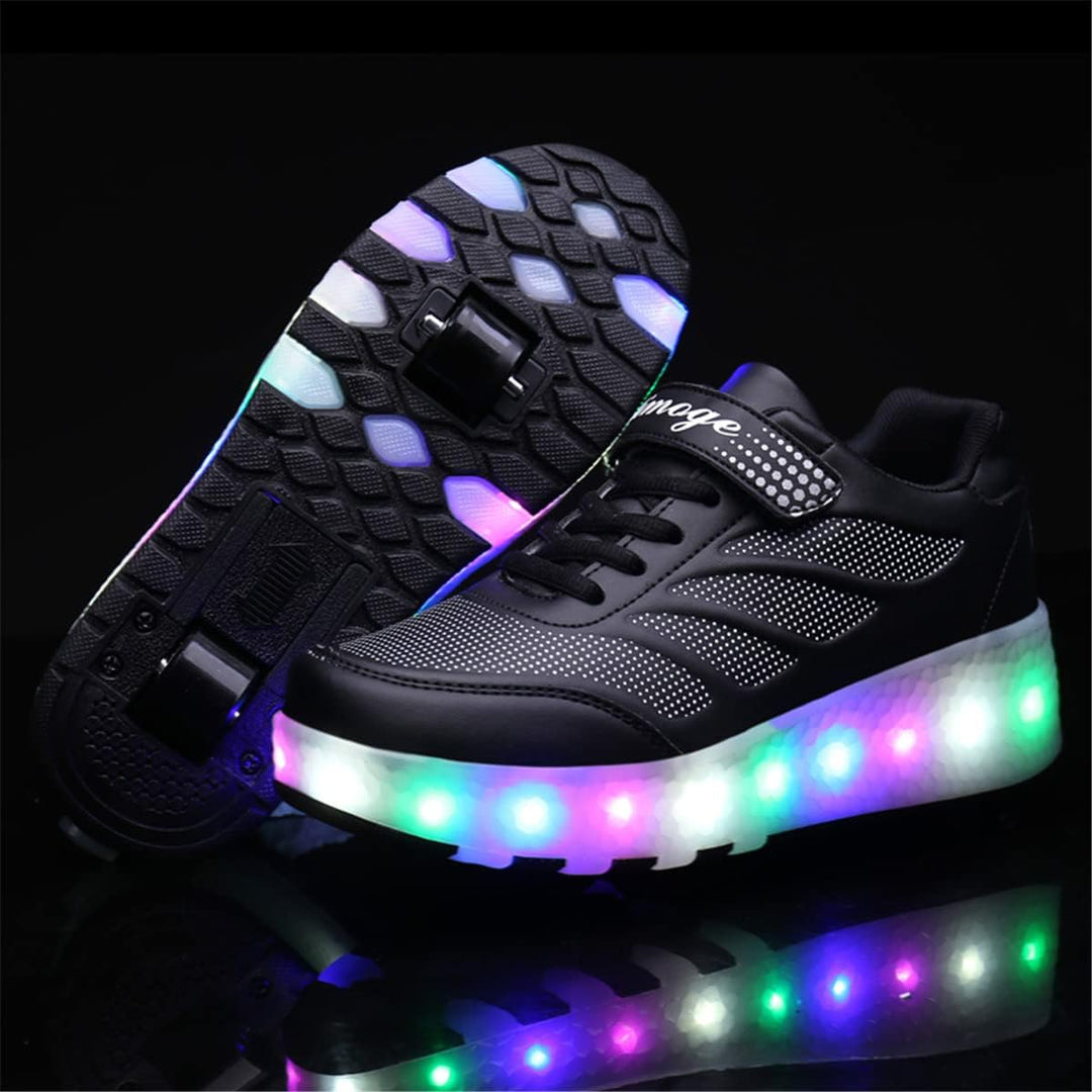 Kinderroller mit LED Licht | Automatisch Einziehbar & Abnehmbare Vorderreifen | Outdoor-Spiel-Schuhe