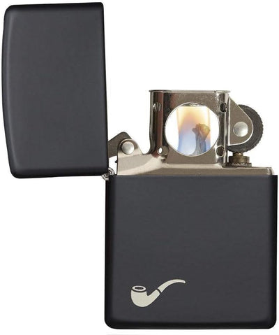 Zippo 218PL Feuerzeug 60001269 Pipe Lighte Benzinfeuerzeug, Messing, Black Matte, 1 x 3,5 x 5,5