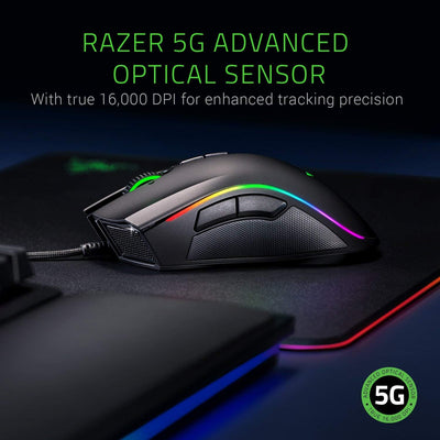 Razer Mamba Elite - Kabelgebundene Gaming Maus mit Chroma RGB Beleuchtung für PC / Mac (Optischer 5G