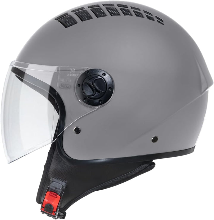 VINZ Como Jethelm mit Visier Herren und Damen | in Gr. XS-XL | Roller Helm Jet Helm Mopedhelm | ECE
