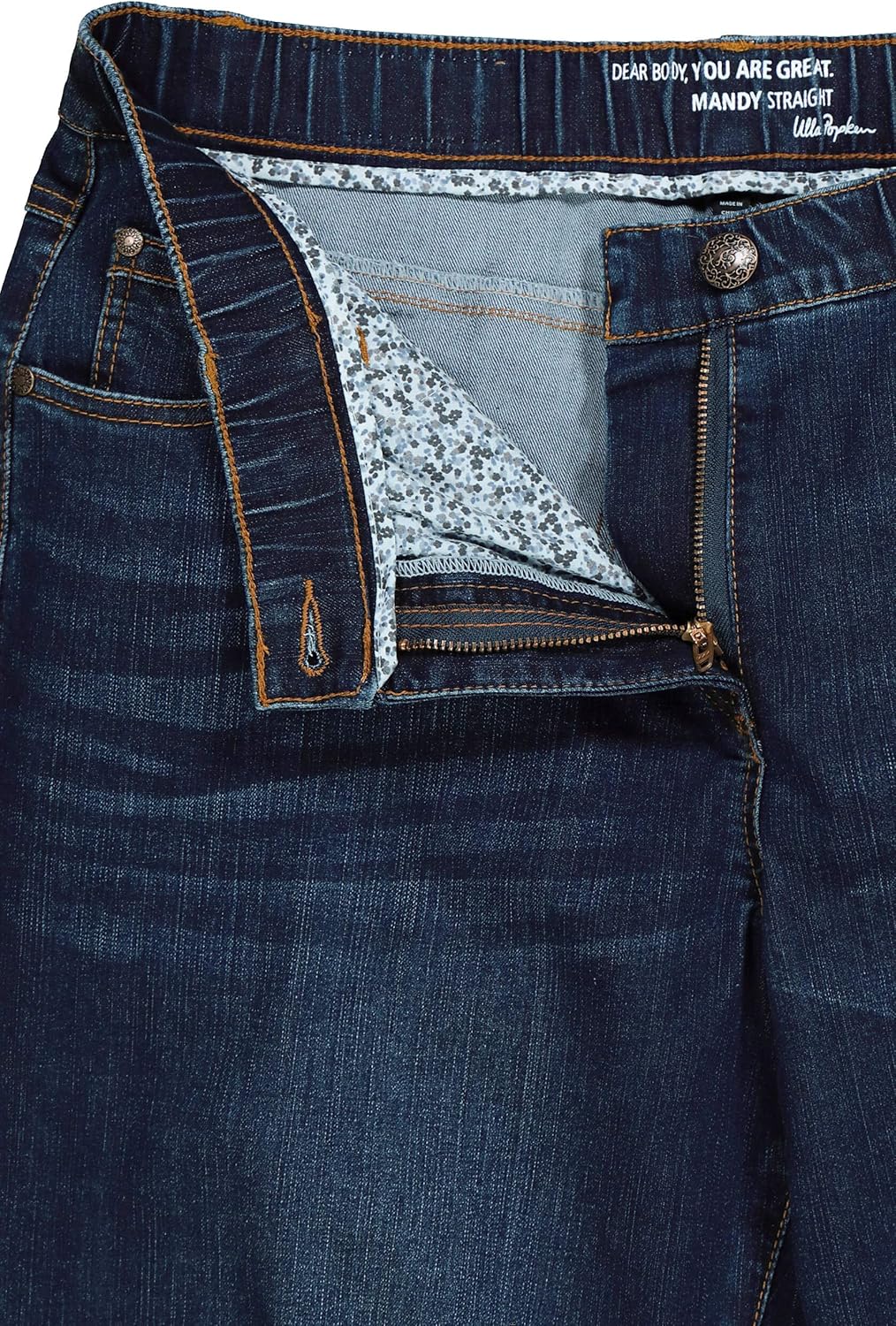 Ulla Popken Damen Slips, 5er-Pack Taillenslip Blue Denim 32W / 34L, Blue Denim 32W / 34L