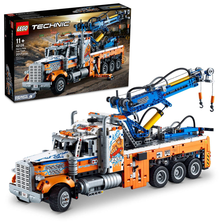 LEGO Technic Schwerlast-Abschleppwagen mit Kran, Spielzeugmodellbauset, Engineering for Kids Serie,