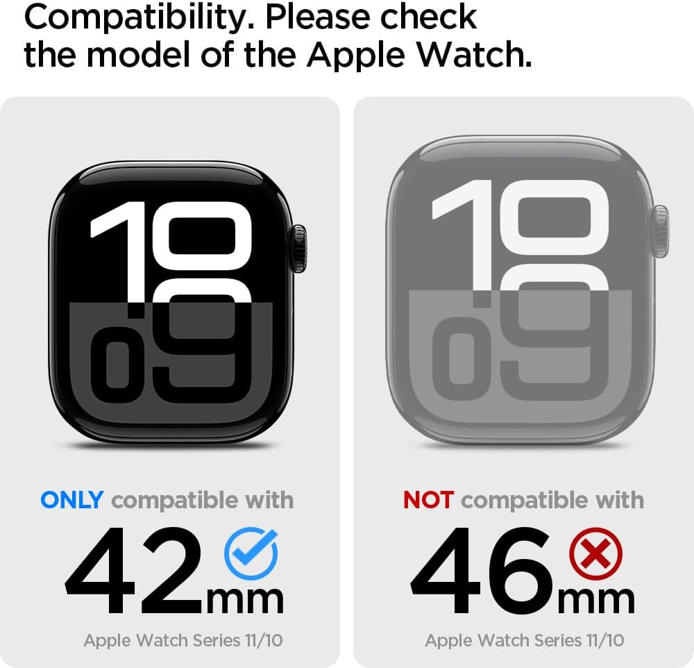 Spigen Rugged Armor Pro Hülle mit Armband Kompatibel mit Apple Watch 11/10 42mm (2025/2024) Schwarz,