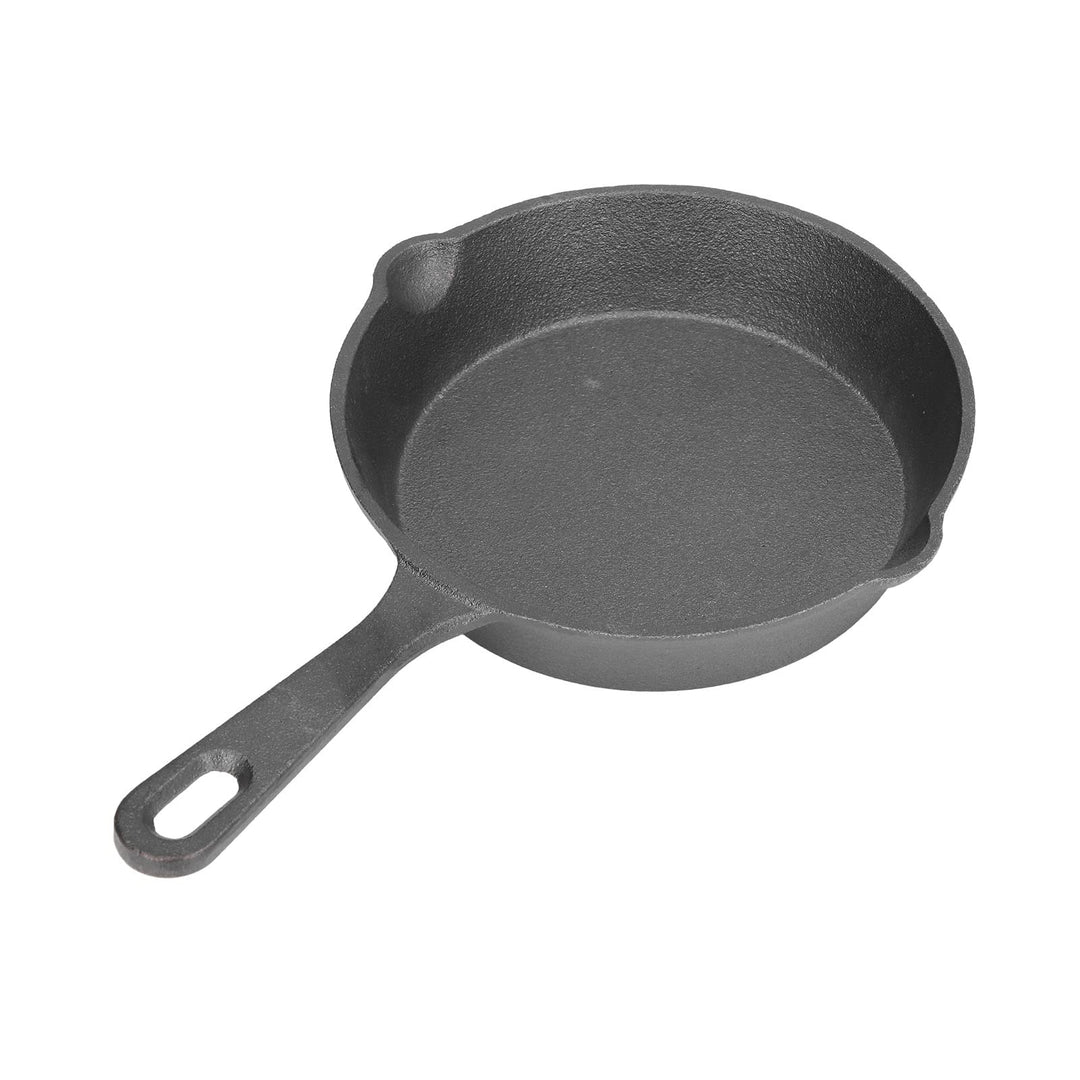 14cm Gusseisenpfanne, Rund Grillpfanne Gusseisen Pfanne Bratpfanne mit Griff Kochen Eisenpfanne für