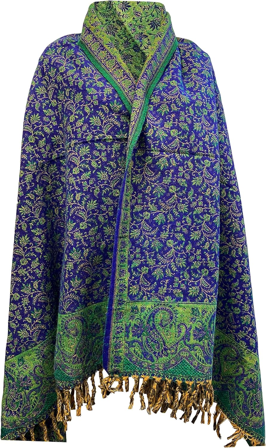 Luxuriöser Schal aus Yakwolle, handgefertigt, mit Blumenmuster, bequem, weich, Unisex, Reisewickel,