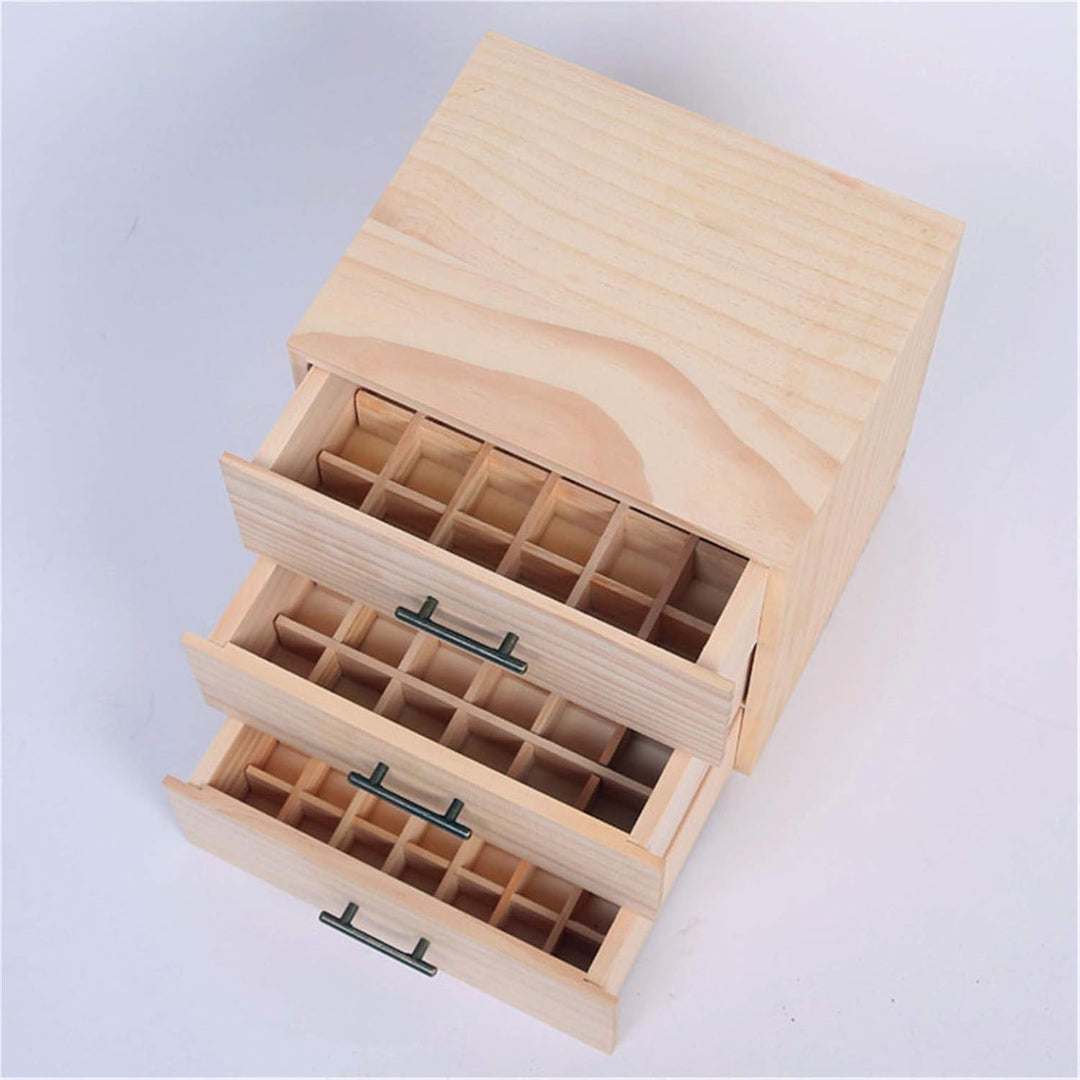CHSEEO Ätherisches Öl Display Box Halter Organisator Aufbewahrungsbox 90 Löcher Holzbox Kann Nagella