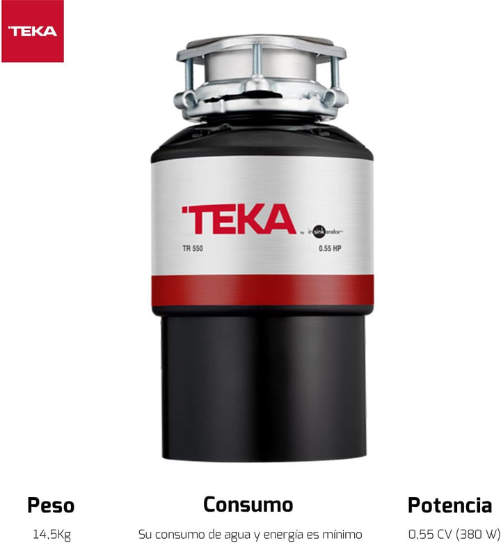 Teka 115890013 TR 550 Abfall Zerkleinerer für Spüle, Schwarz