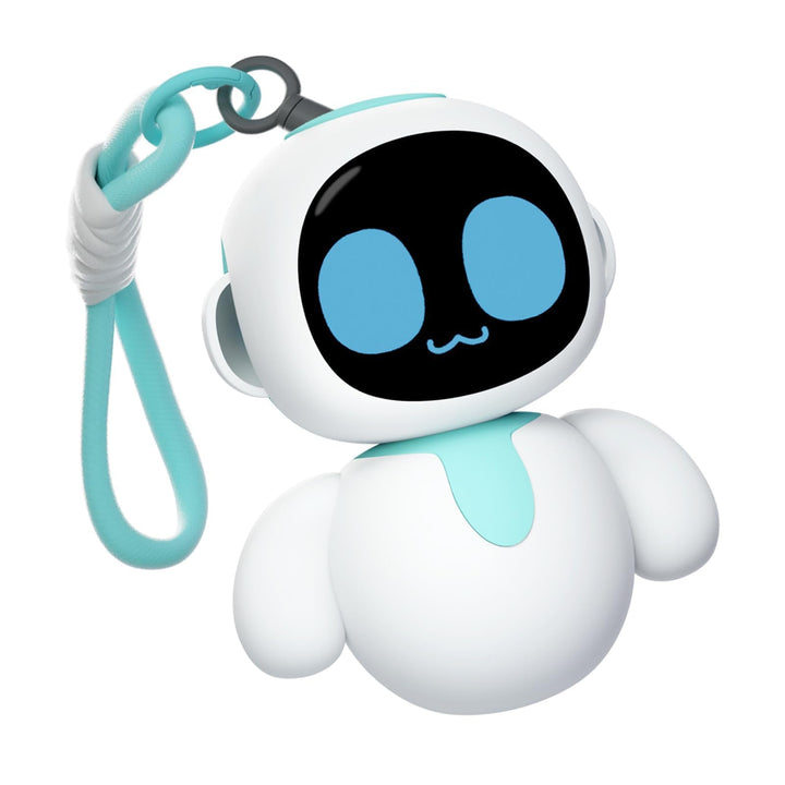 ENERGIZE LAB Eiliko Aquamarin - Ihr winziger KI-Charm-Roboter, der zu jedem täglichen Outfit passt,