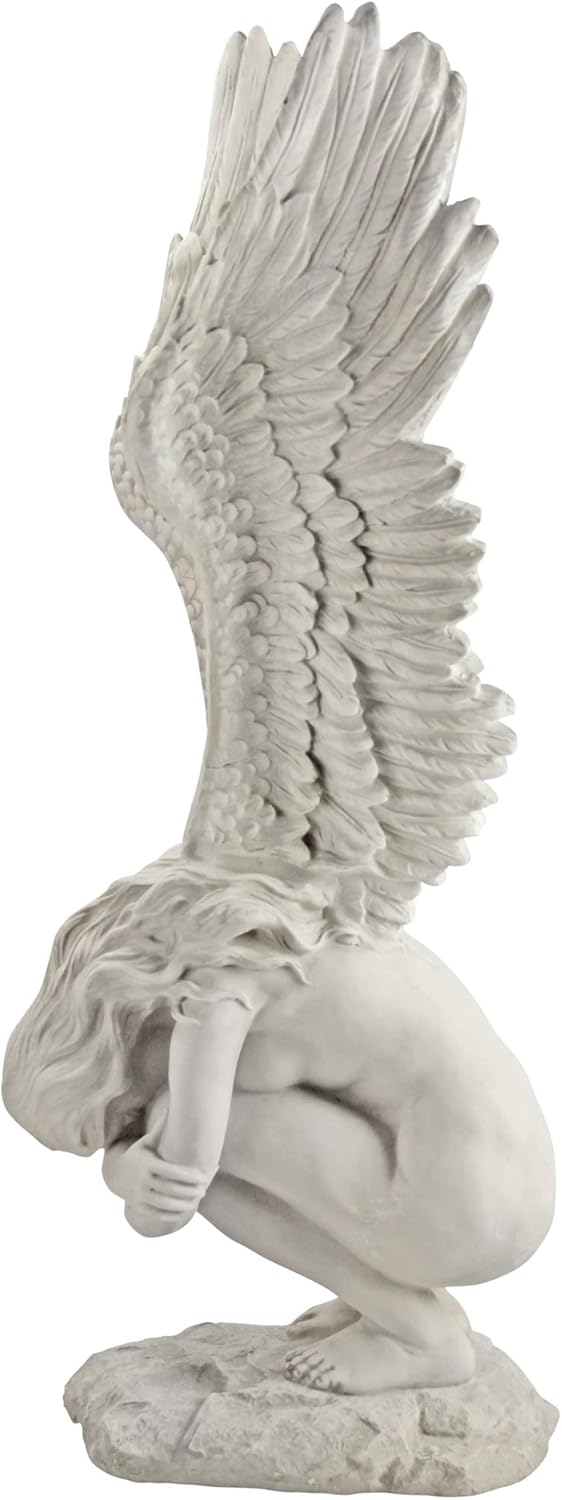 Design Toscano Engelsfigur, elfenbeinfarben, Masse: 28 x 20,5 x 77,5 cm, Elfenbein 28x20.5x77.5 cm,