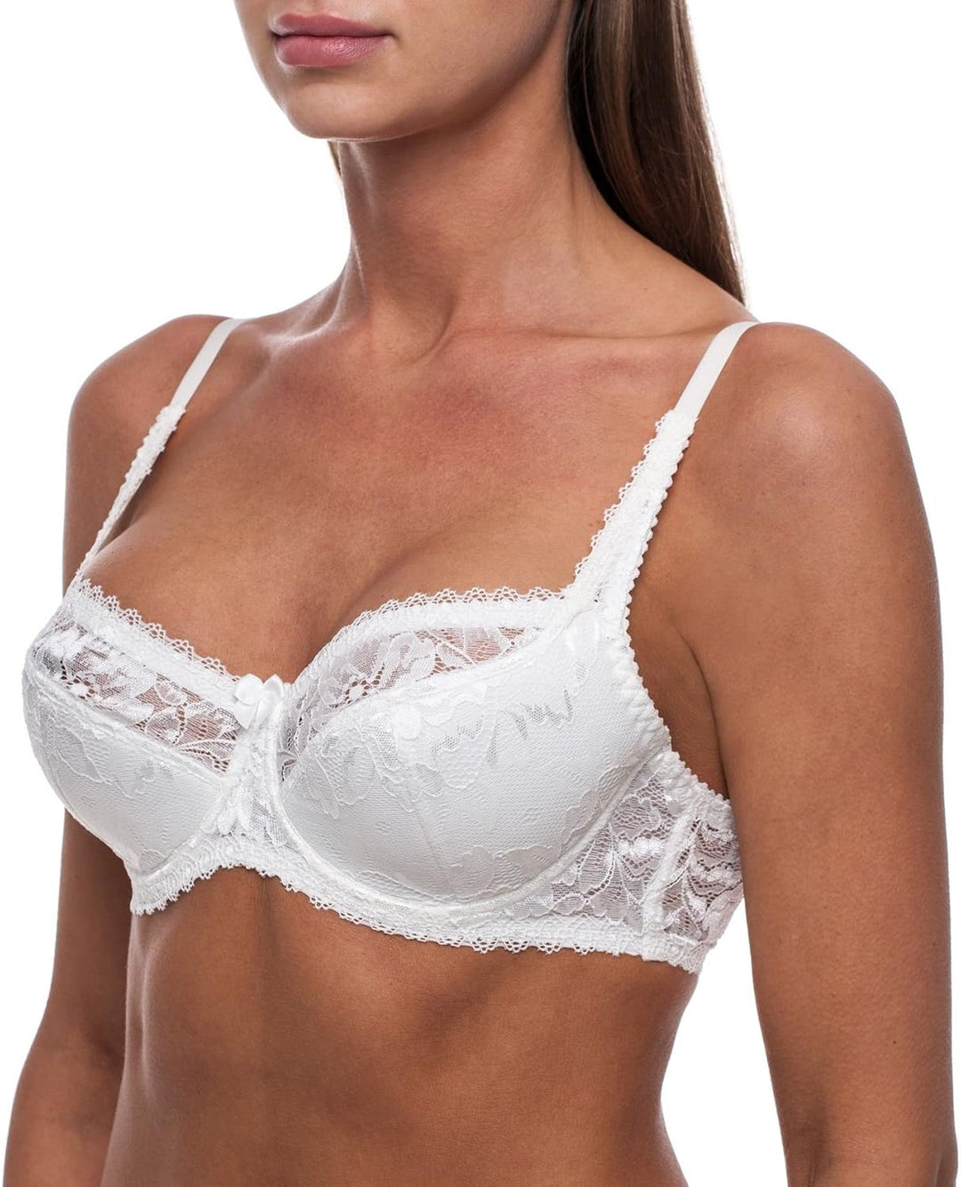 frugue Damen Spitzen BH - mit Bügel - Vollschalen-BH - Grosse Grössen 75B Elfenbein, 75B Elfenbein