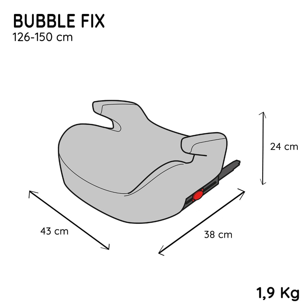 Nania - Sitzerhöhung Kinderautositz Isofix BUBBLE FIX 126-150 cm R129 i-Size - leichte Sitzerhöhung