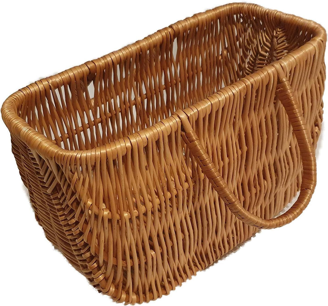Einkaustasche aus Weide Braun 40x20x37 cm Picknikkorb Weidenkorb Autokorb Geflochten
