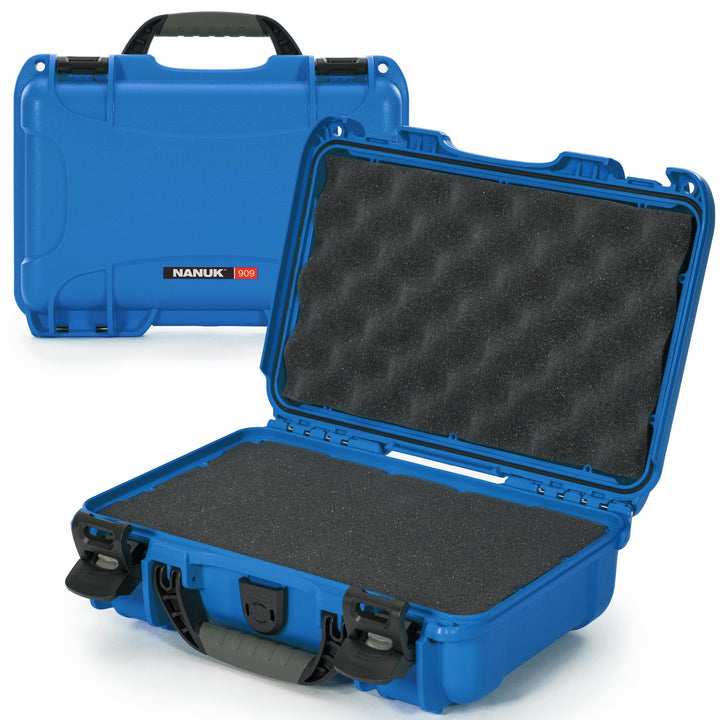 Nanuk 909 Waterproof Hard Case with Foam Insert - Blue Blau Cubed Foam, Blau Cubed Foam