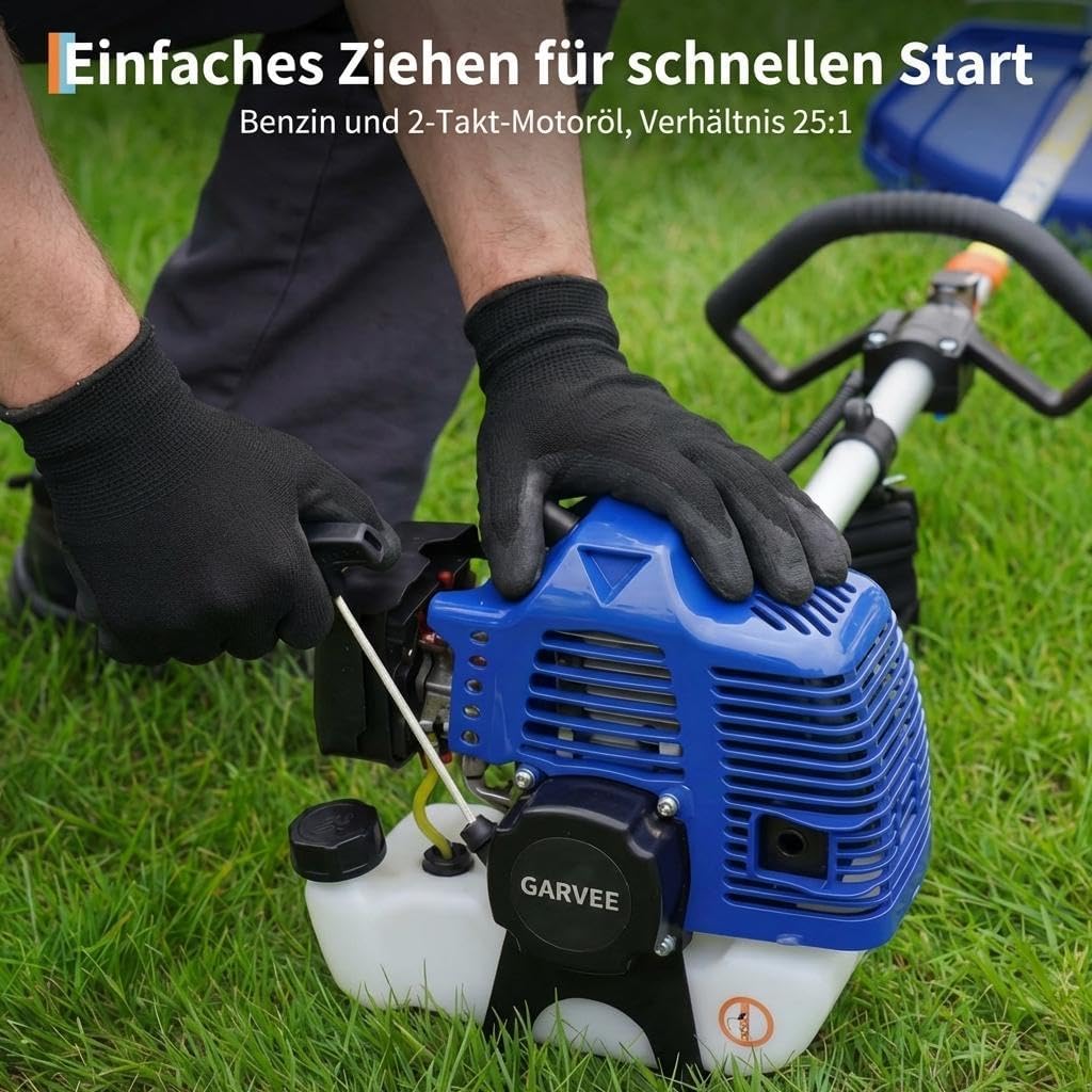43cc Benzin Freischneider 3-in-1 Set, Motorsense Mit Rasentrimmer & Rasenkantenschneider, Leistungss