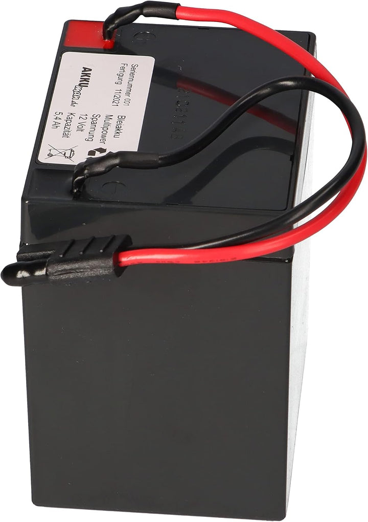 Akkuman.de Akkutechnik vom Fachmann Multipower Blei Akku AGM 12V 5,4Ah mit Stecker für Rasenmäher ko