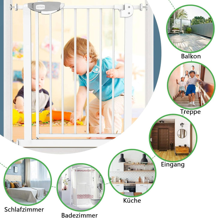 YRHome Türschutzgitter ohne Bohren Treppengitter Treppenschutzgitter für Kinder Türgitter Auto-Close