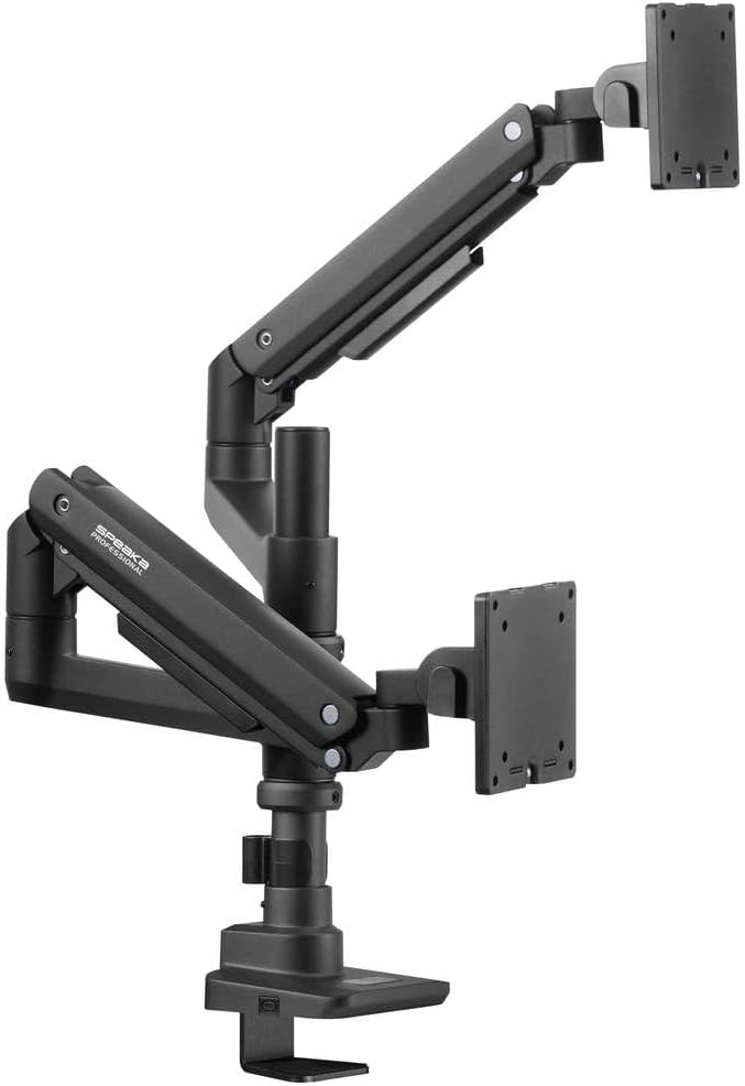 SpeaKa Professional SP-MM-980 Monitorhalterung 2 Display(s) 43,2 cm (17) - 124,5 cm (49) Schwarz Höh