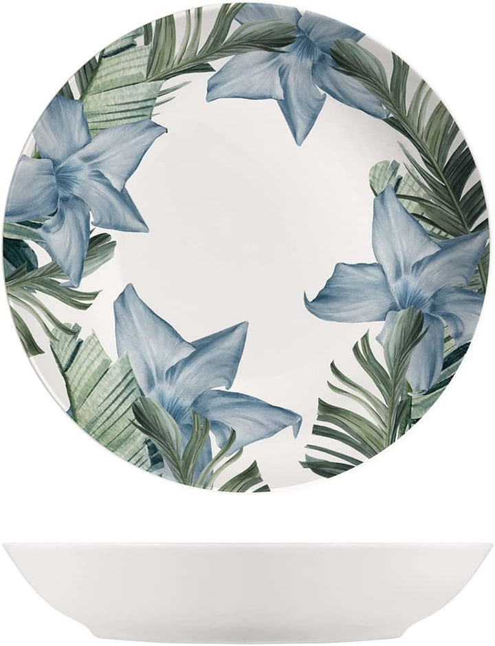 H&h set 6 piatti fondi exotic in new bone china avorio decorato cm 21