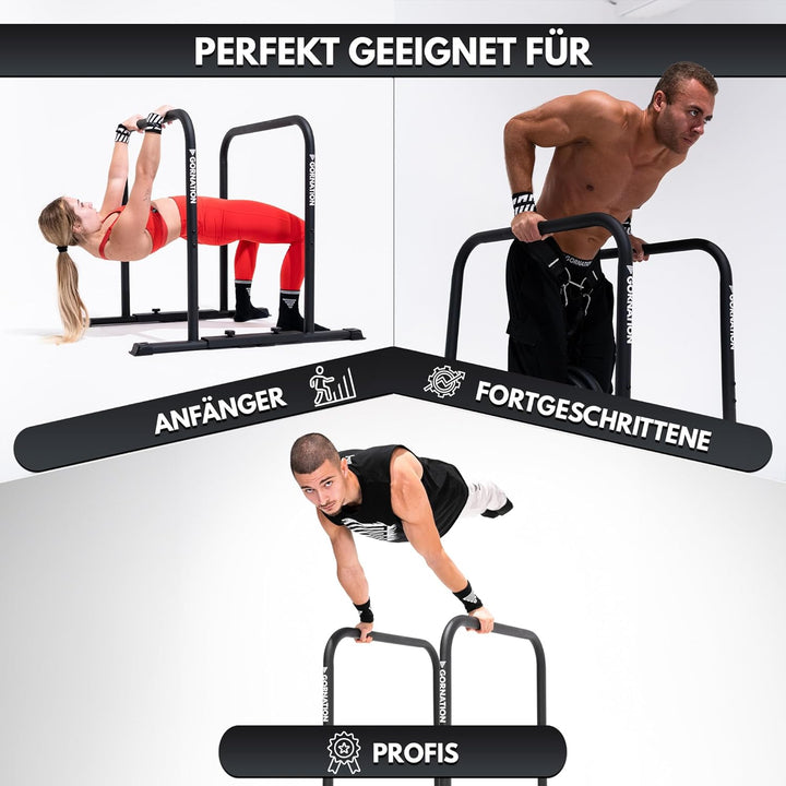 GORNATION Premium Dip Barren, Dip Stange, Verstellbares Calisthenics & Fitness Trainingsgerät mit ru
