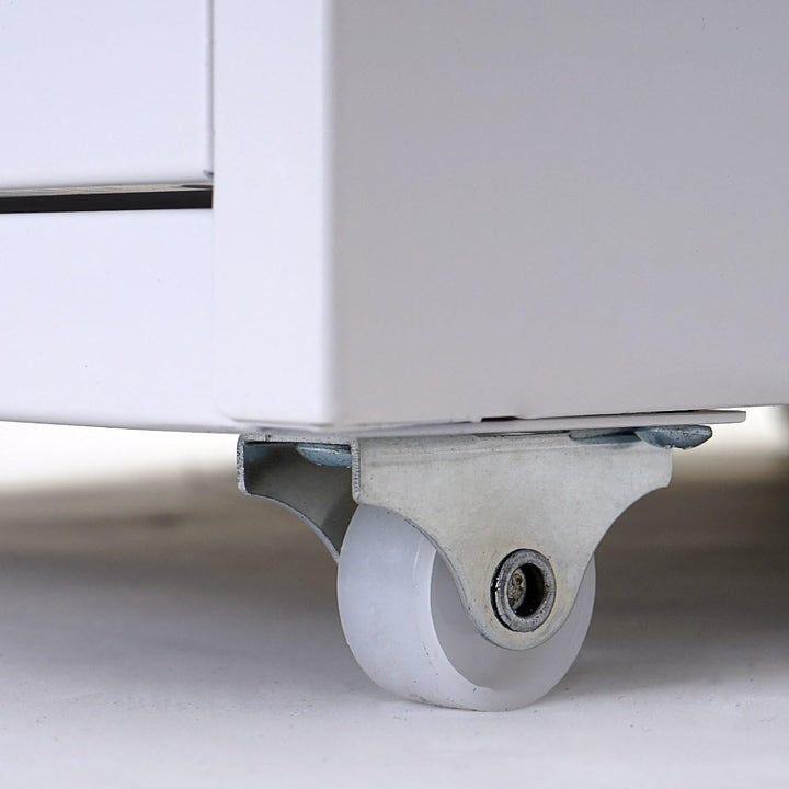 PROREGAL Rollcontainer Housten HxBxT 69x28x41cm 6 Schubladen Weiss Schubladenschrank Stahlschrank 6