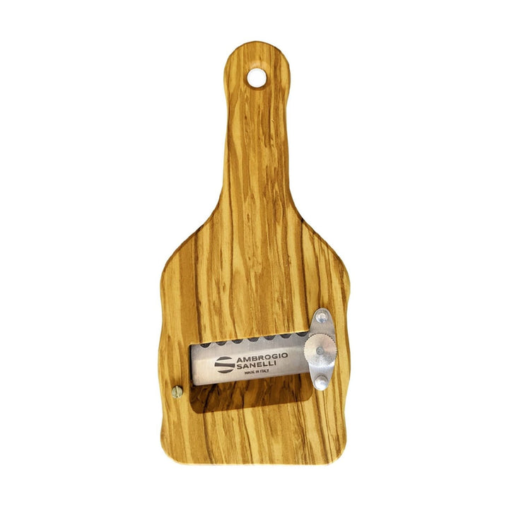 Sanelli Ambrogio 1741.000 Affettatartufi Feinhobel Olivenholz mit Wellenschliff, Holz, Braun, 23.0 x