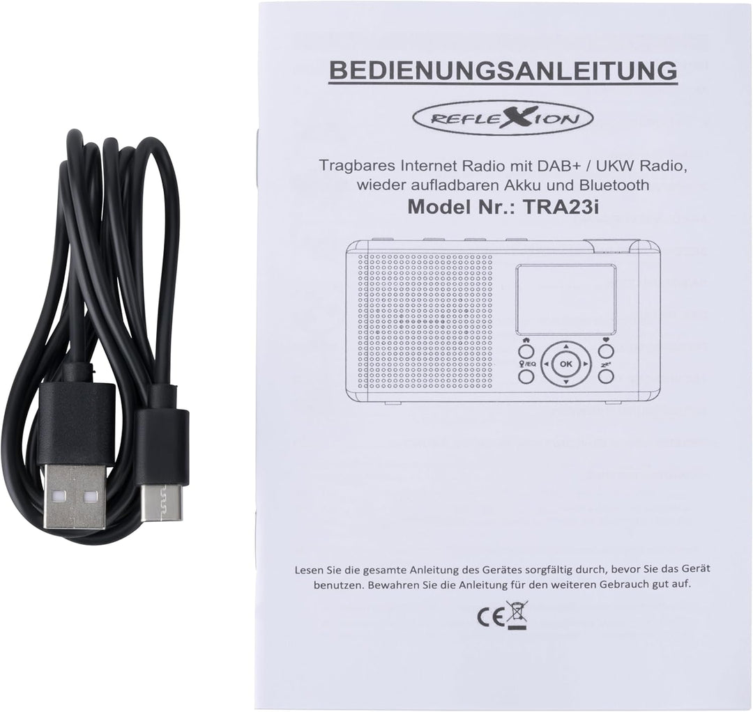 Reflexion TRA-23INT Tragbares DAB- und Internetradio mit Radio und Akku(UKW, DAB, DAB+, RDS, Farbdis