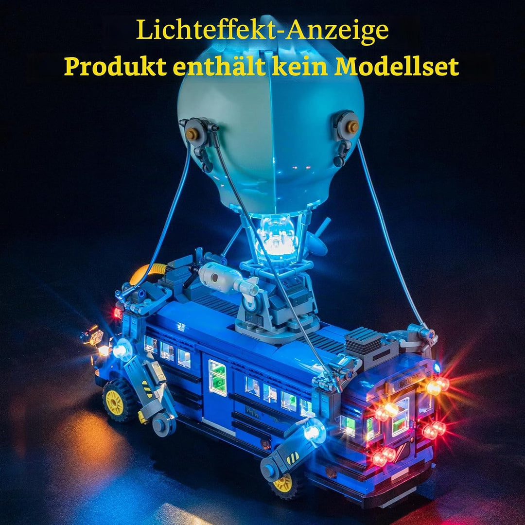 GEAMENT LED Licht-Set Kompatibel mit Lego Schlachtenbus (Battle Bus) Fortnite 77073 Bausteine Modell