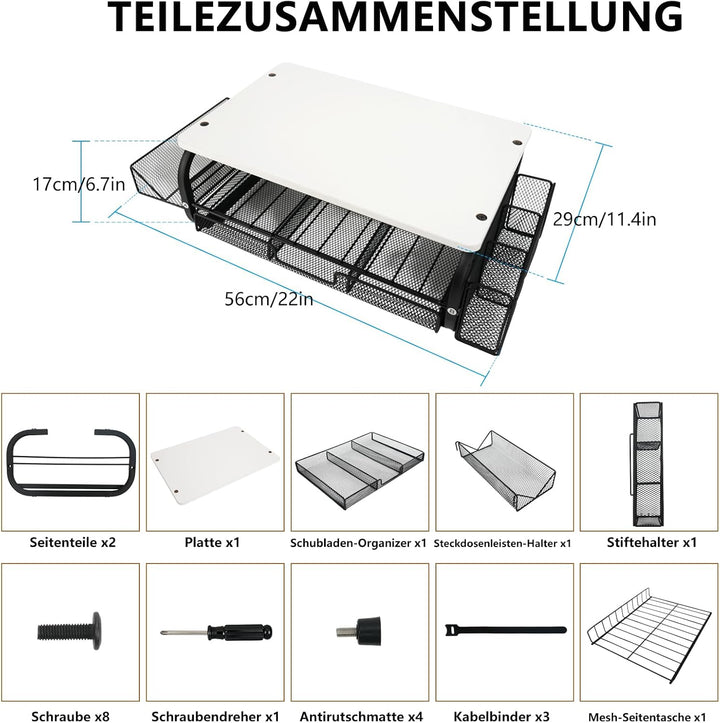 Monitorständer Ergonomischer Monitorständer 30kg/66lbs, multifunktional für Monitor/Drucker/Akten, e