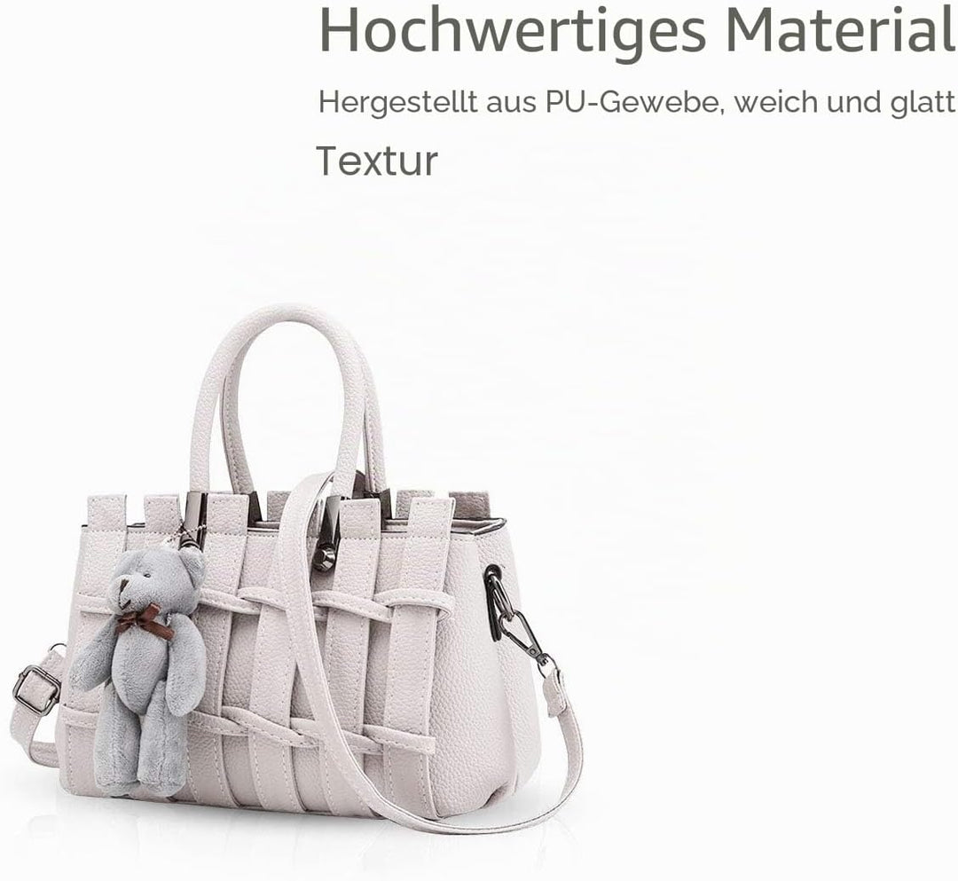 Neue Mädchen/Frauen süsse Mode-Handtasche Messenger Bag Umhängetasche Schulter-Geldbeutel Tote Weiss