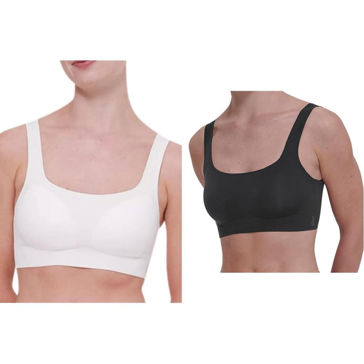 Sloggi Damen Zero Feel 2.0 Top S Silk White + Black, S Silk White + Black