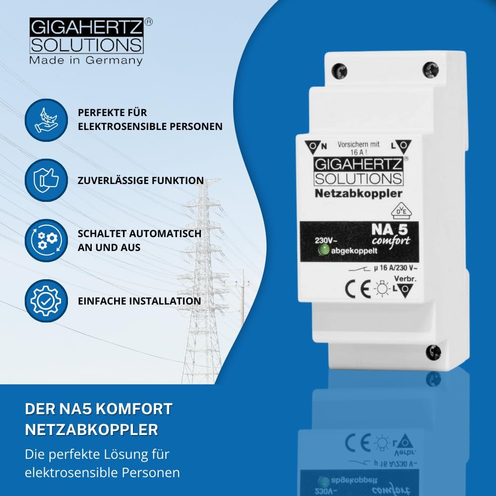 Gigahertz-Solutions 210-161 Netzabkoppler NA5 Comfort | Netzfreischalter für Elektrosensible | VDE-G