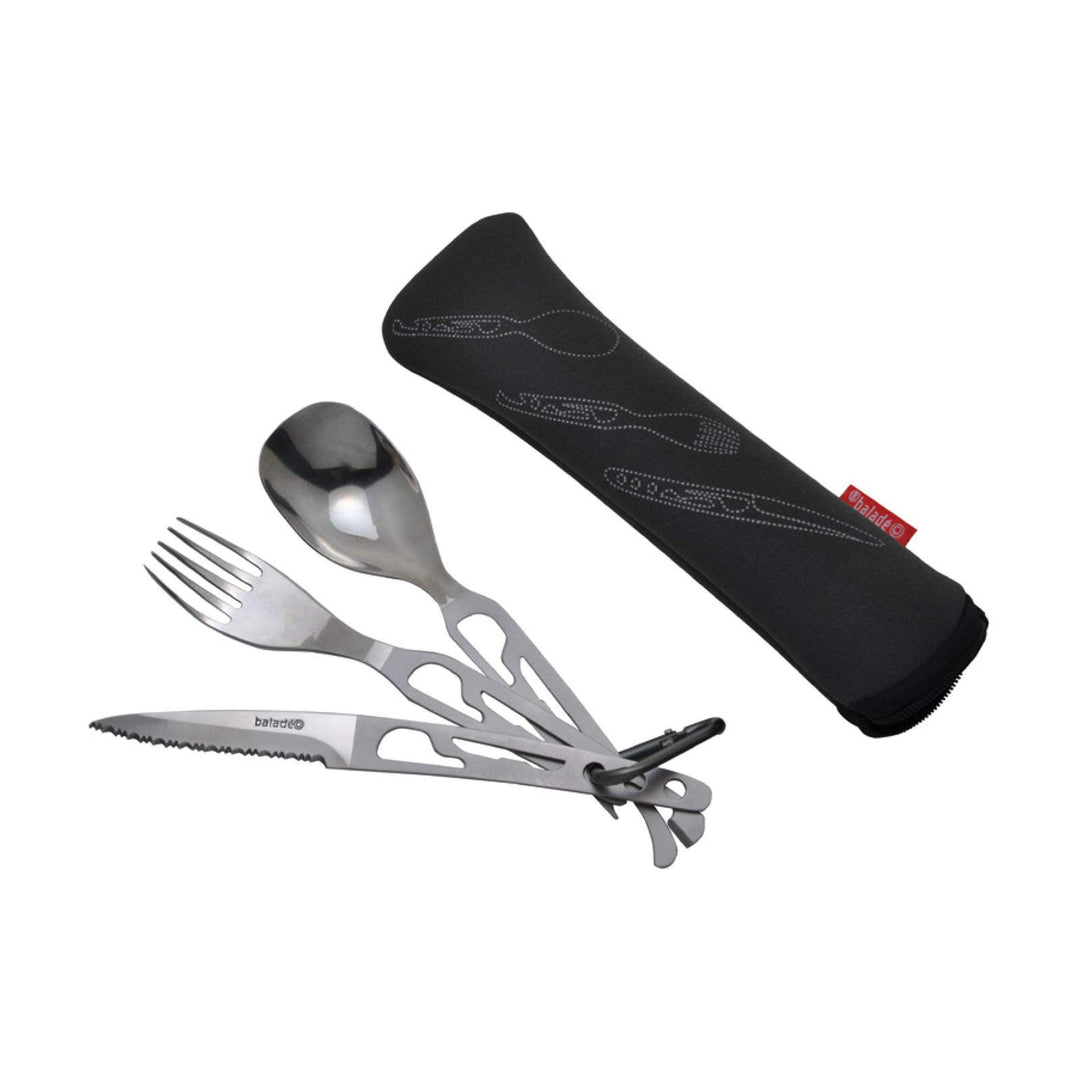 Baladéo Unisex Besteckset Basecamp Besteckset, Schwarz, Einheitsgrösse
