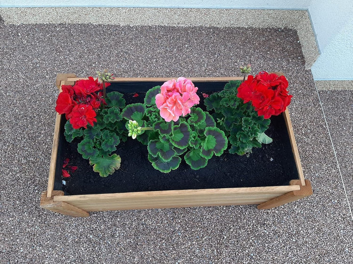 Ogrodzenia Wiklinowe Pflanzkübel Rechteckig 59 x 33 x25 cm - Holz Blumentopf - Hellbraun - Pflanzkas