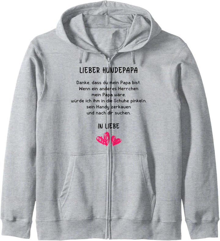 Hunde Papa Geschenk Grafik mit Spruch für Hundepapa Kapuzenjacke