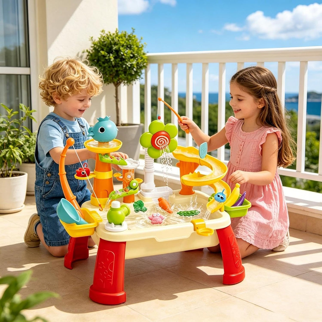 Generisch Wassertisch Für Kinder,Sommer Angelspielzeug | Spielwaschbecken Mit Fliessendem Wasser,Für