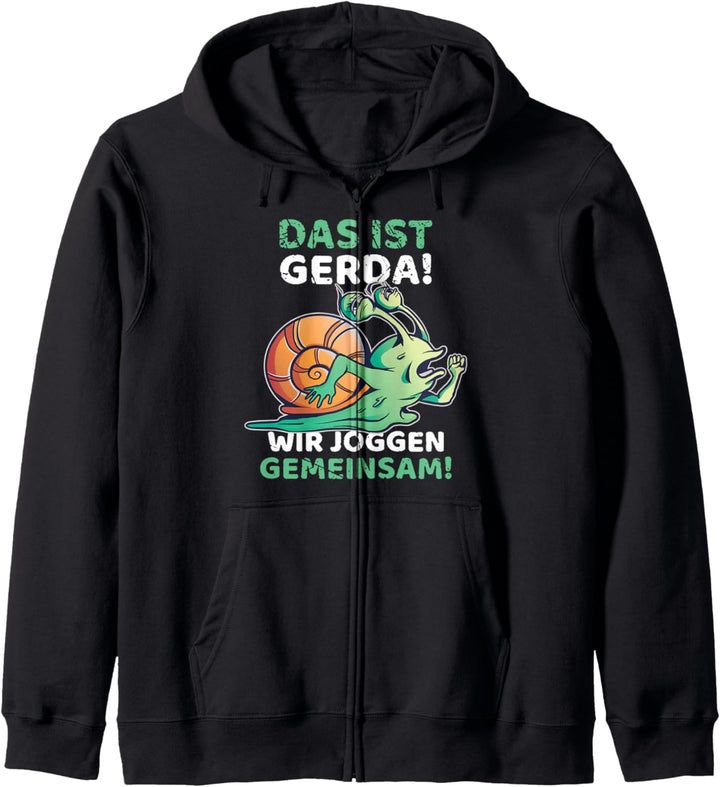 Das Ist Gerda Wir Joggen Gemeinsam Running Slow Snail Kapuzenjacke