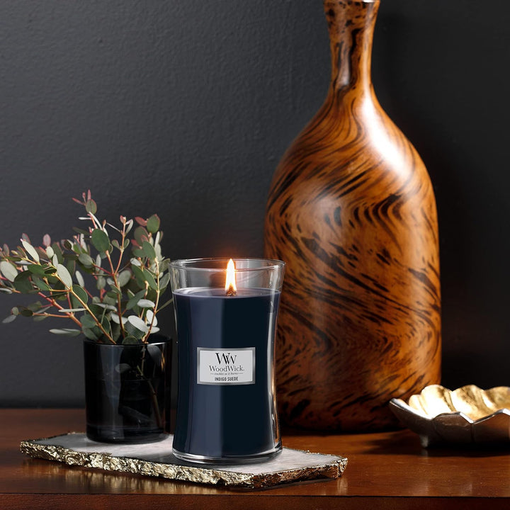 Millefiori Kerzen, Indigo Suede, Gross Indigo Suede hourglass large, Indigo Suede hourglass large
