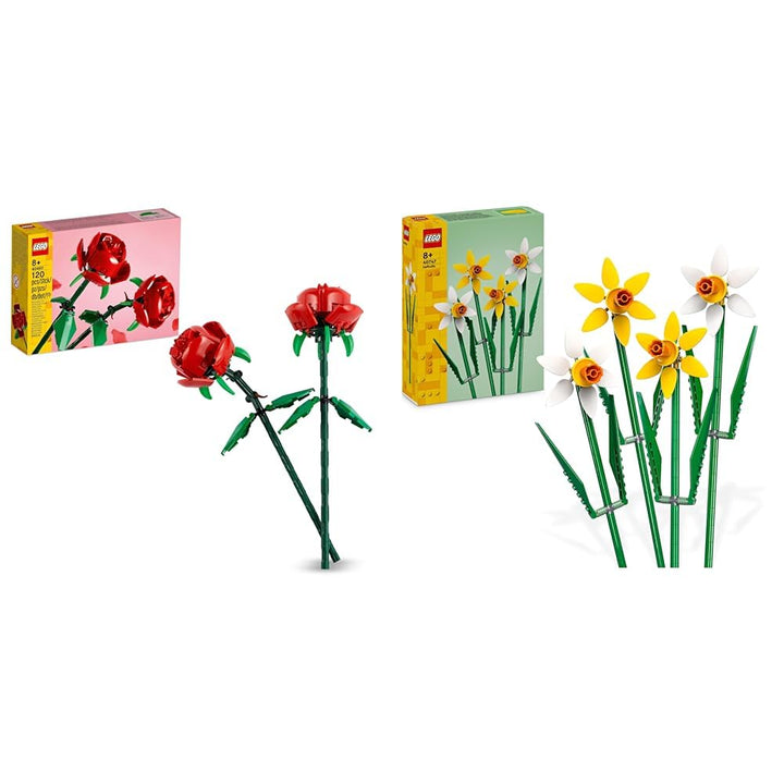 LEGO Creator Rosen, künstliche Blumen-Set, kompatibel mit Blumensträussen & 40747 Creator Narzissen,